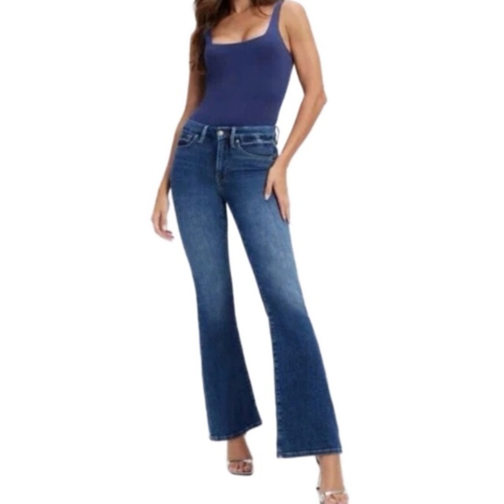 Good American Good Legs Flare Split Pocket Jeans Size 12/31 Elevated Basic Flare - Picture 15 of 15